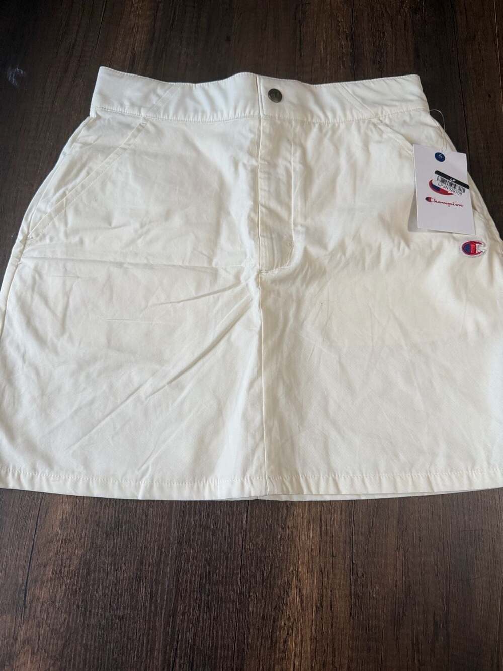 Champion Campus Skirt Size 2 Unbleached Cotton White Mini Skort